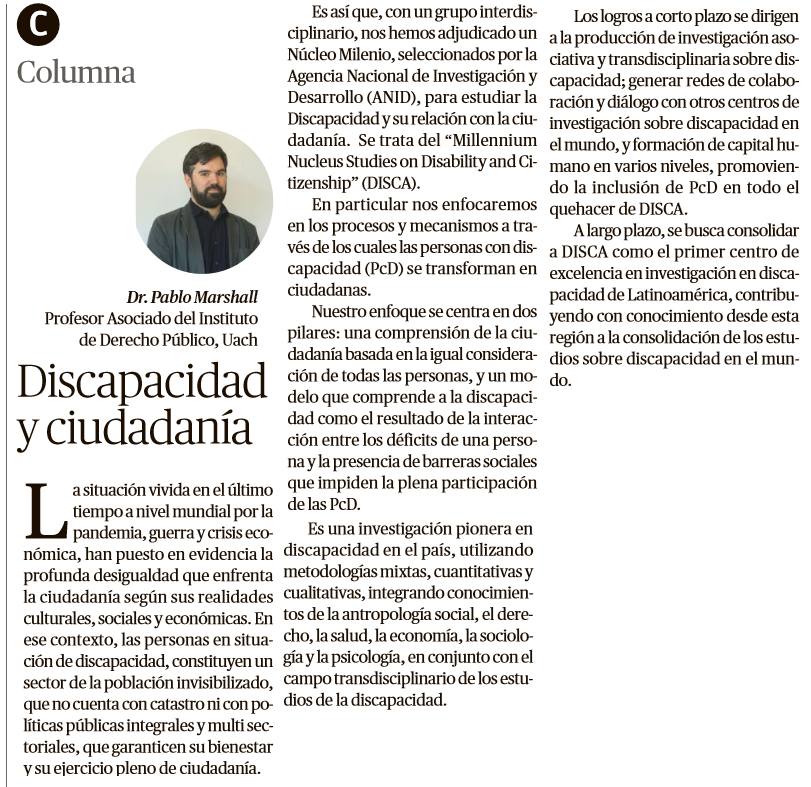 Opinion Discapaciad y ciudadanía PabloMarshall